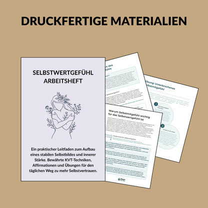 Bonus (29.90€): Baue dein Selbstwertgefühl wieder auf. Ein Workbook für Menschen, die mit geringem Selbstwertgefühl kämpfen.