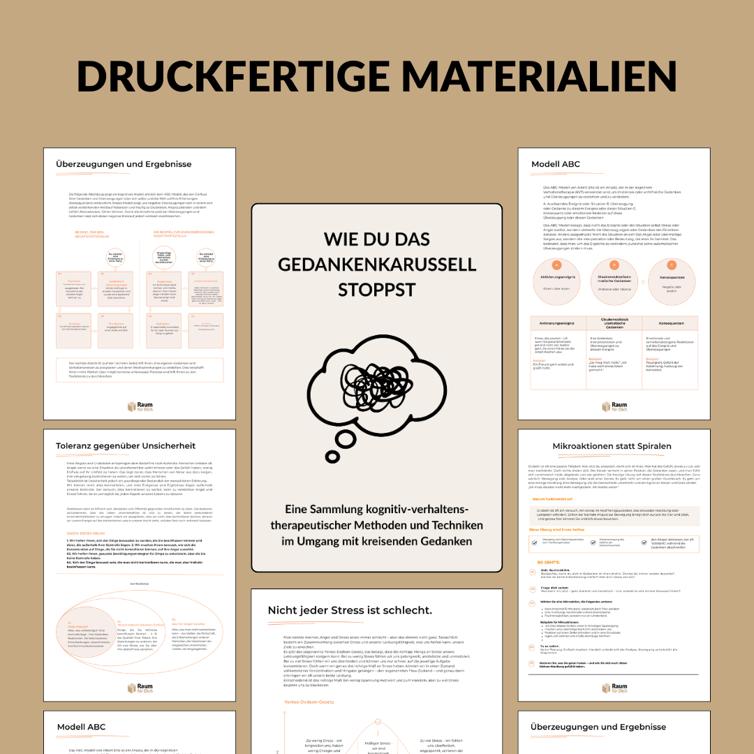 Stoppe die Gedankenspirale und finde deinen inneren Frieden zurück. Ein Workbook für Menschen, die zu viel grübeln.